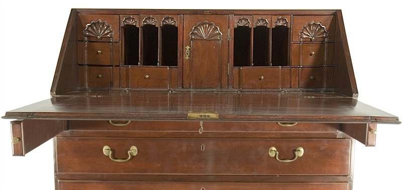 Chippendale Cherry Slant Front Desk, Providence, RI