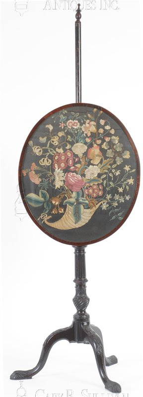 Chippendale Pole Screen, American Or British