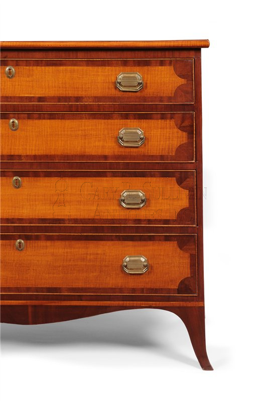 Federal tiger maple inlaid chest, NH