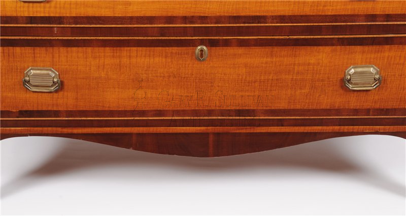 Federal tiger maple inlaid chest, NH